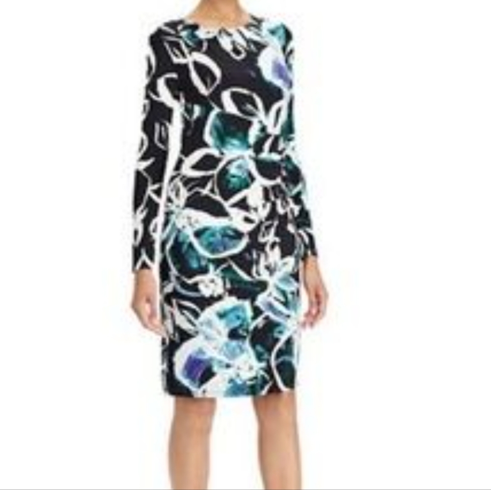 Lauren Ralph Lauren Black and White Long Sleeve Sheath Dress - Picture 10 of 10